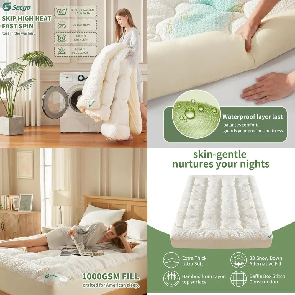 

100% водонепроницаемый дышащий наматрасник, наматрасник из искусственного шелка, глубокая защита кармана для кроватей на 8-21 год