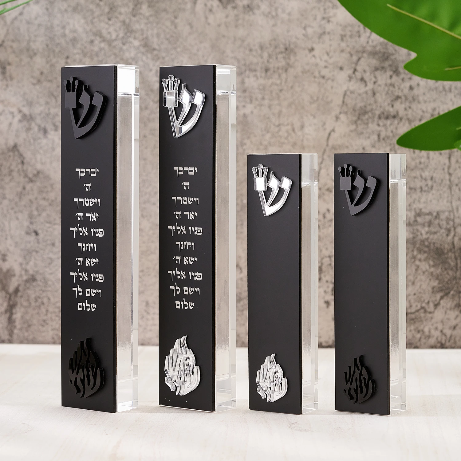 Custom Modern Mezuzah Case Acrylic 3D Cut Jewish Mezuzah with Home Blessing Personalized Judaica Gift New Home Jewish Gift