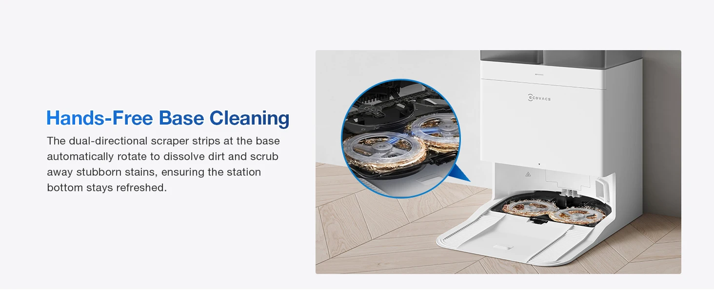 ECOVACS DEEBOT T50 PRO OMNI Robot Vacuum Cleaner Extend Side Brush and Mop 15,000Pa 75℃ Hot Water Mop Washing AIVI 3D 3.0, White