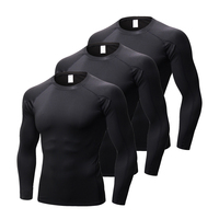 Mens Compression Shirt Long Sleeve Workout Undershirts for Men Running Basketball Athletic Base Layer Top Slimming Tights