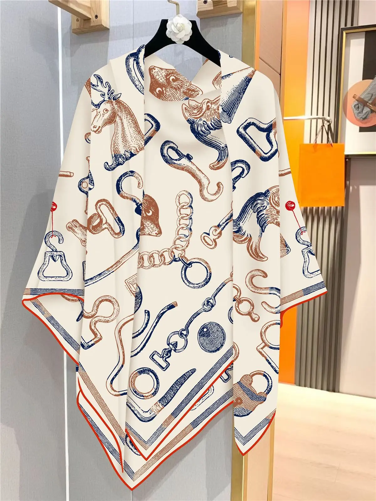 Women's Stylish Faux Silk Wool Scarf 130x130cm Elegant Large Warm Gift Ladies Office Party Christmas Celebrations