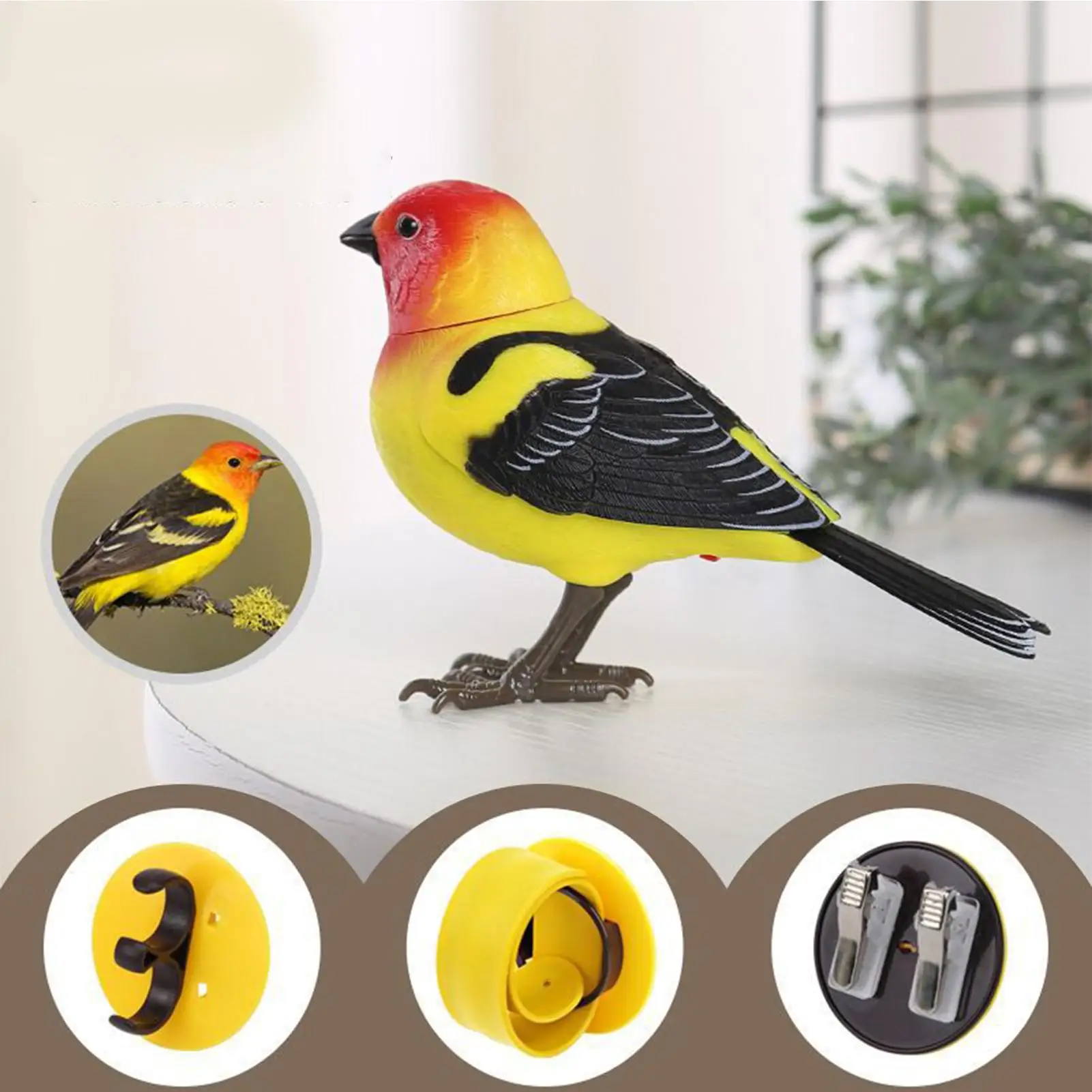 Juguete electrónico para pájaros, juguete realista de pájaros chirpy con música, lindos mascotas electrónicas para hijo, hija, marido, abuelo, familia y niñas