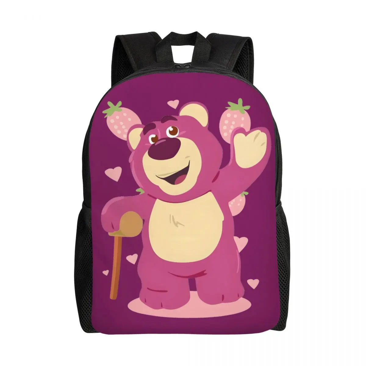 

Рюкзаки с медведем Lotso Huggin на заказ для мужчин и женщин, школьников, сумка для книг, подходит для 15-дюймового ноутбука Kawaii, розовые сумки