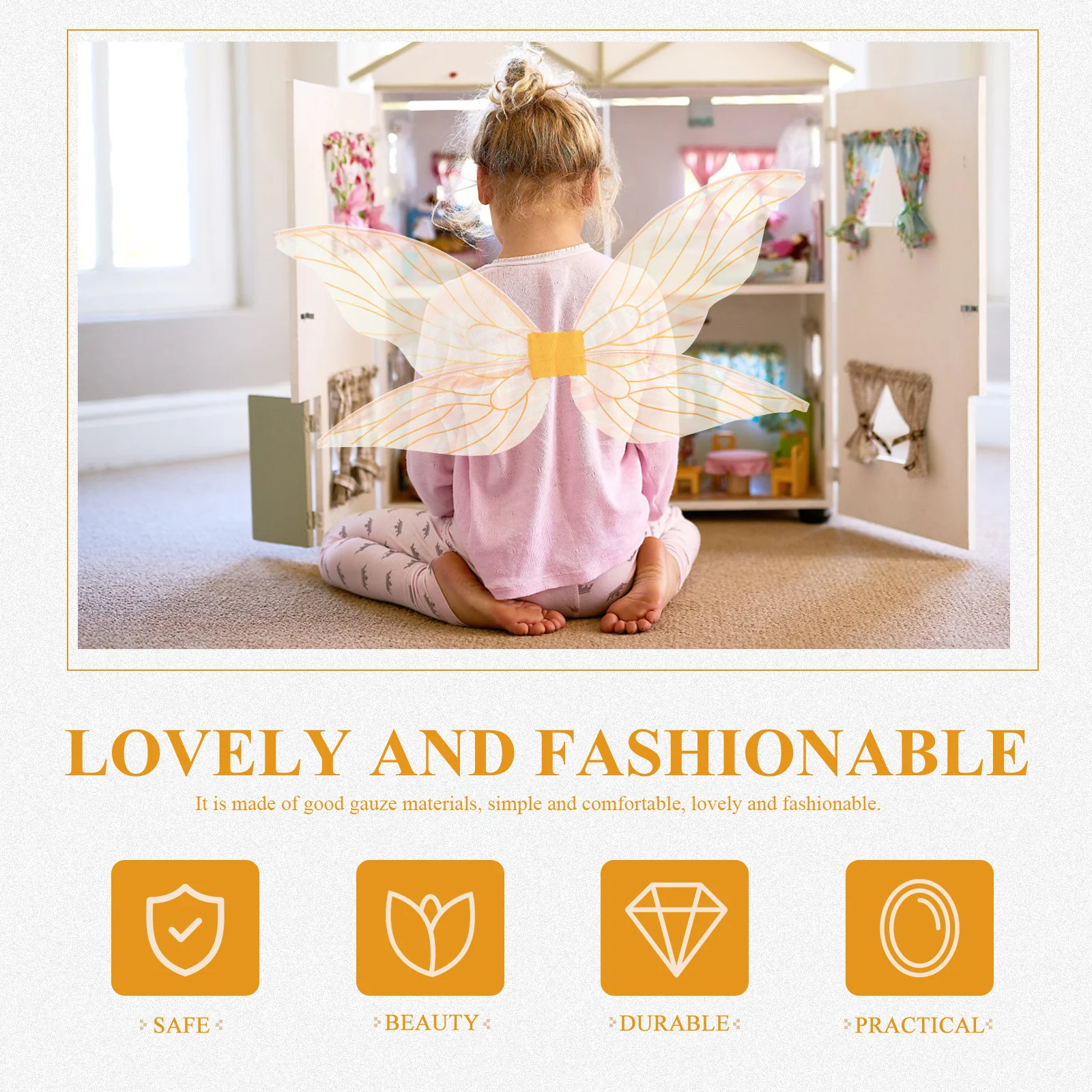 천사 날개 소품 어린이를위한 거즈 날개 코스프레 파티 크리스마스 공연 무대 복장 사진 액세서리