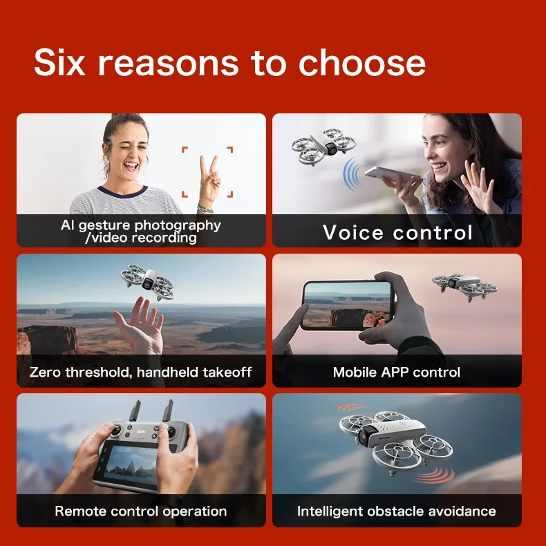 8K MINI Aerial Optical Flow Obstacle Avoidance WIFI FPV RC Drone 360° Protection Headless 4.5in Screen Remote Control Quadcopter