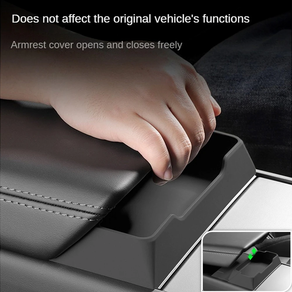 Für Tesla Model 3 Y Juniper 2025 2026 Mittelkonsole Armlehnen-Aufbewahrungsbox Brillenhalter Ablage Organizer Innenraum-Zubehör – Detail 5