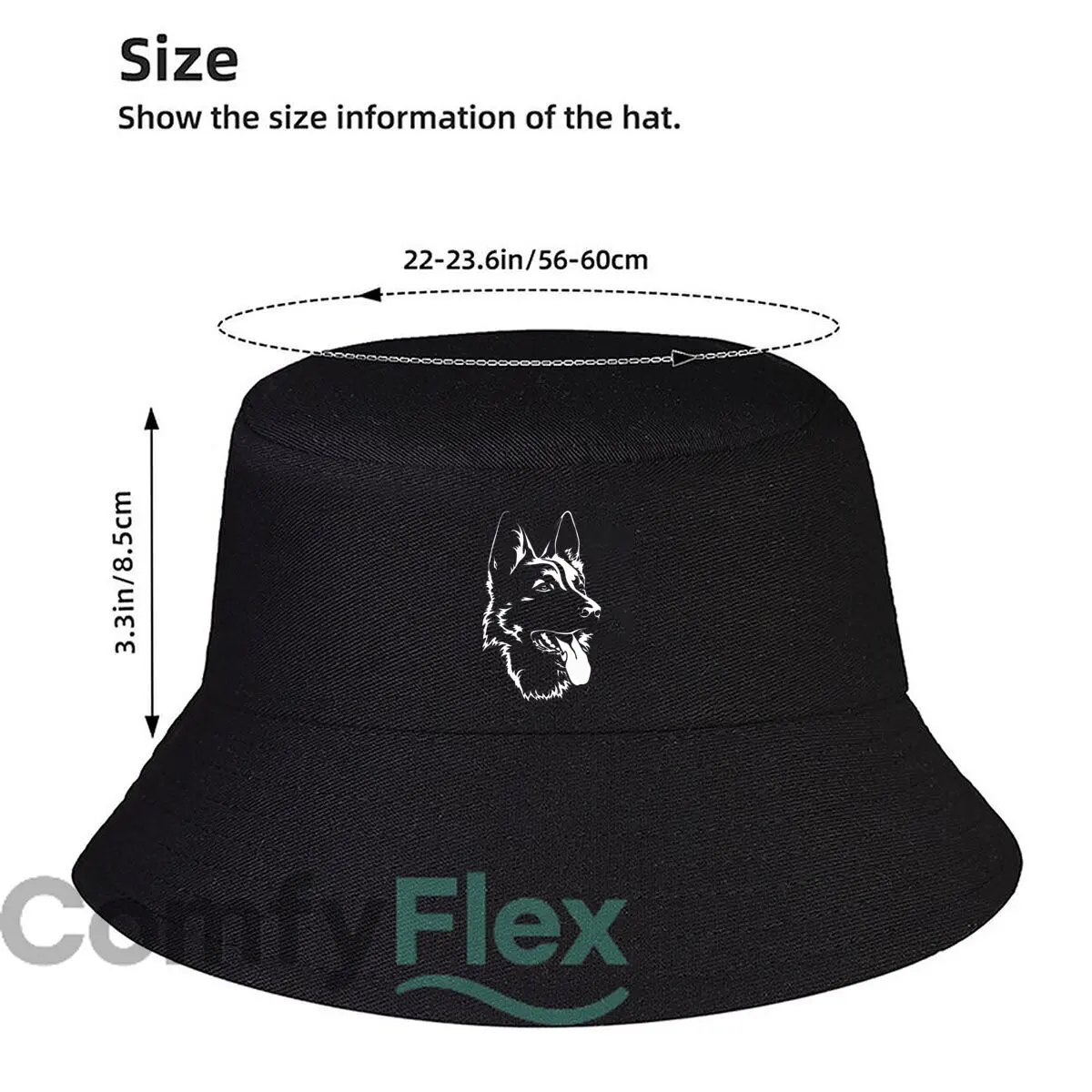 German Shepherd Dog Outline Graphic Fisherman Hat Winter Cap