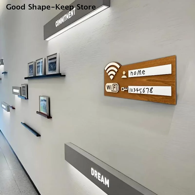 1 Stück Rustikales Holzschild mit WLAN-Passwort, Vintage Wandmontiertes Mehrzweck-Wohndekor-Zubehör, WLAN-Netzwerk-Anzeige-Plakette