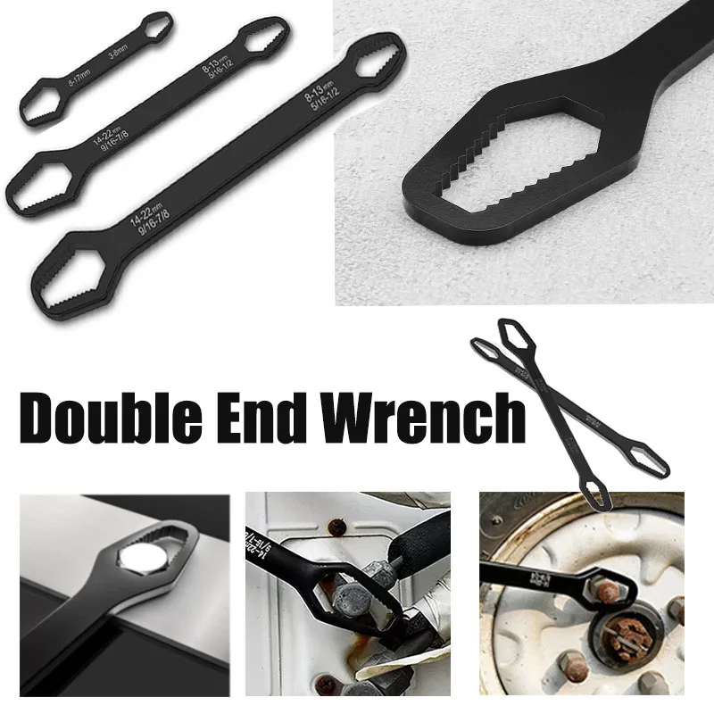 

3-17mm 8-22mm Black multifunctional double end box wrench hexagonal solids wrench for tightening screws and nuts