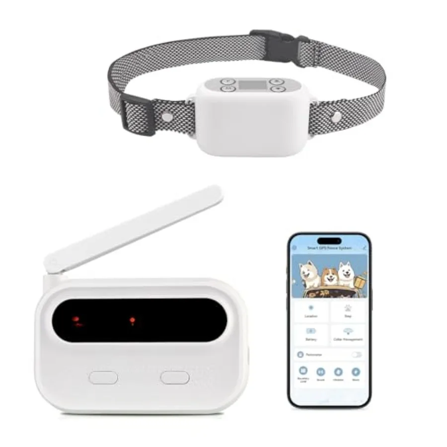 

GPS Wireless Dog Fence System with App Control - No Subscription and No Wire, up to 984 FT IPX7 Waterproof Electric Pet Contain