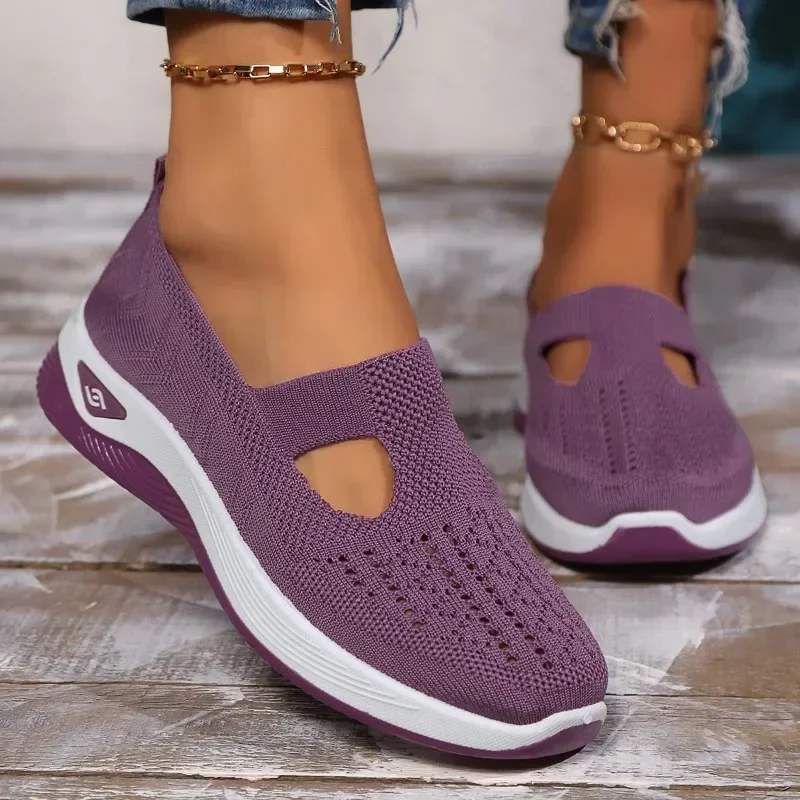 Summer Style Comfortable Casual Women's Shoes Fashion Soft Sole Breathable Hollow Flat Shoes Women Zapatos De Mujer Sneakers