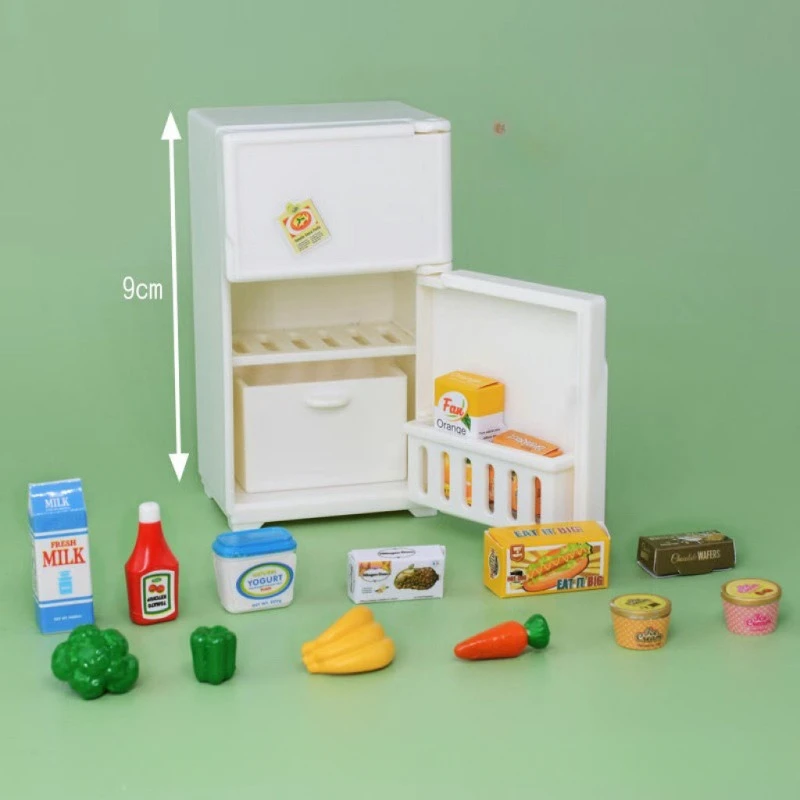 

1/12 Dollhouse Miniature Kitchen White Wooden Fridge Refrigerator Freezer For Dolls Bedroom Living Room Accs Kids Toy