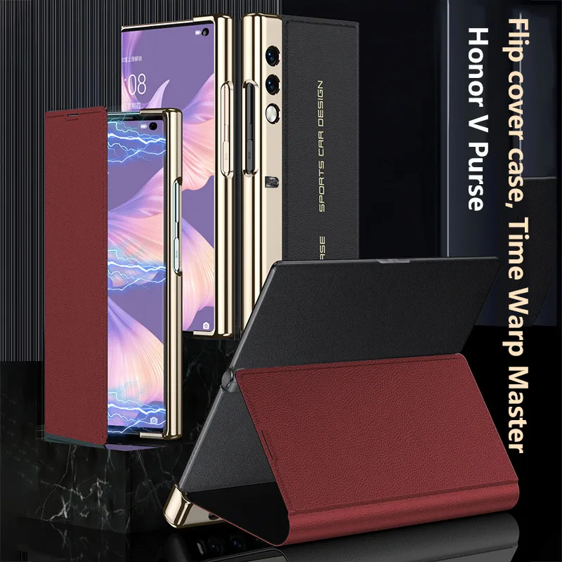 

Для Honor V Кошелек 5G Роскошное покрытие Окрашенная кожа Магнитный складной кронштейн Твердый чехол для Honor V Кошелек