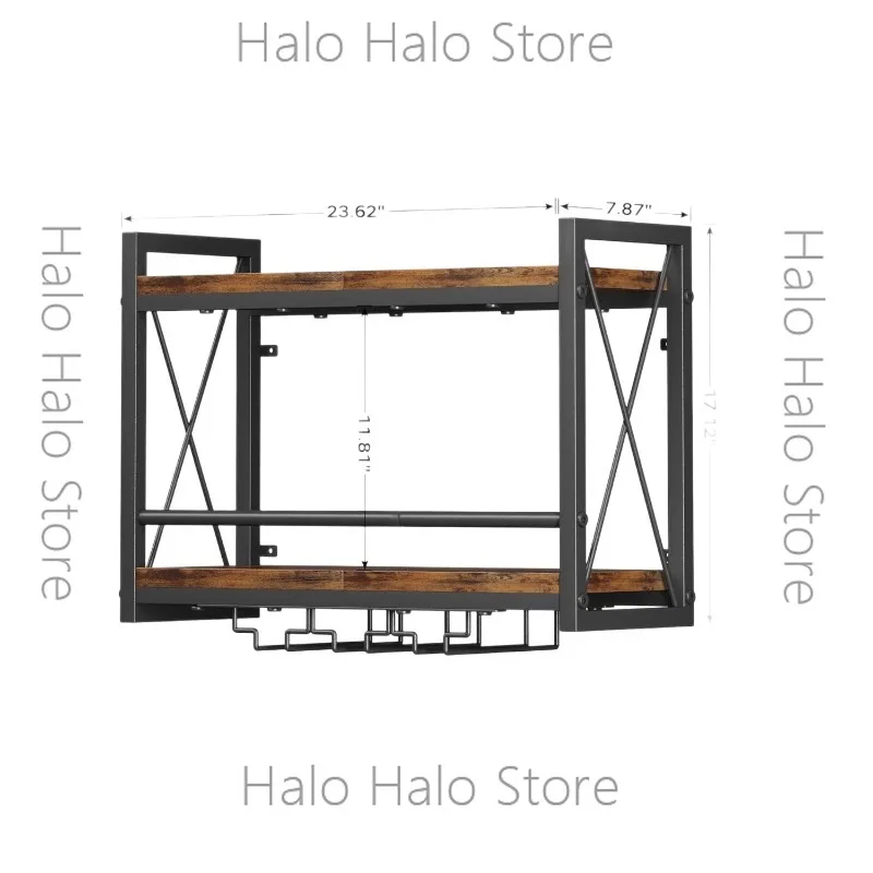 Wall-mounted wine rack, wine glass upside down rack, modern kitchen and dining room laminate storage and finishing rack