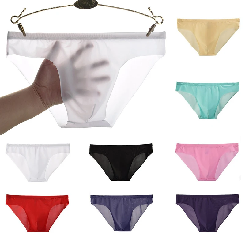 

Men's underwear ice silk transparent one-piece thin section of low-waisted breathable panties