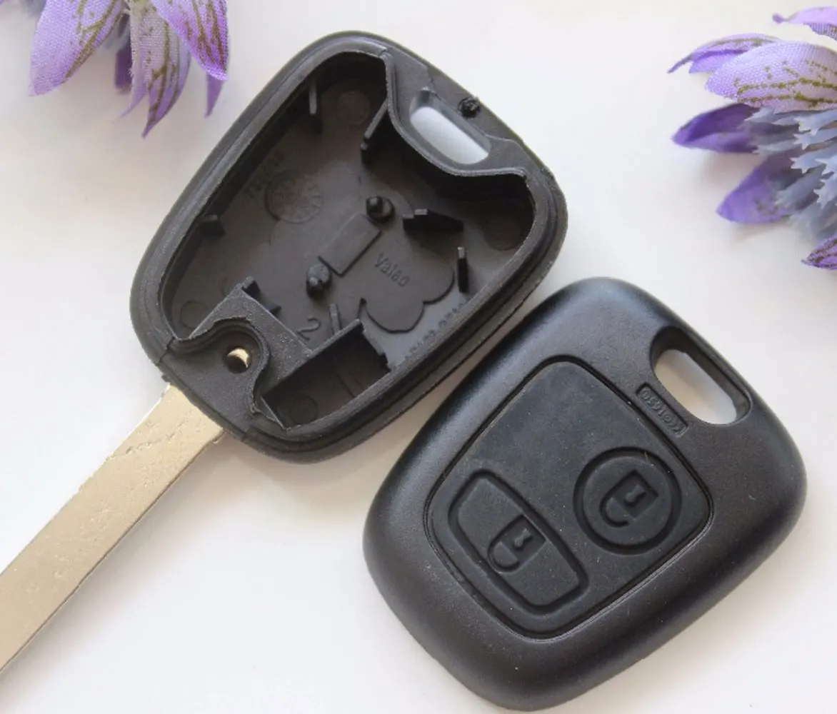 2 Buttons Remote Key Shell Fit For Peugeot 307 407 Car Keys Blank Cover Case VA2 Uncut Blade