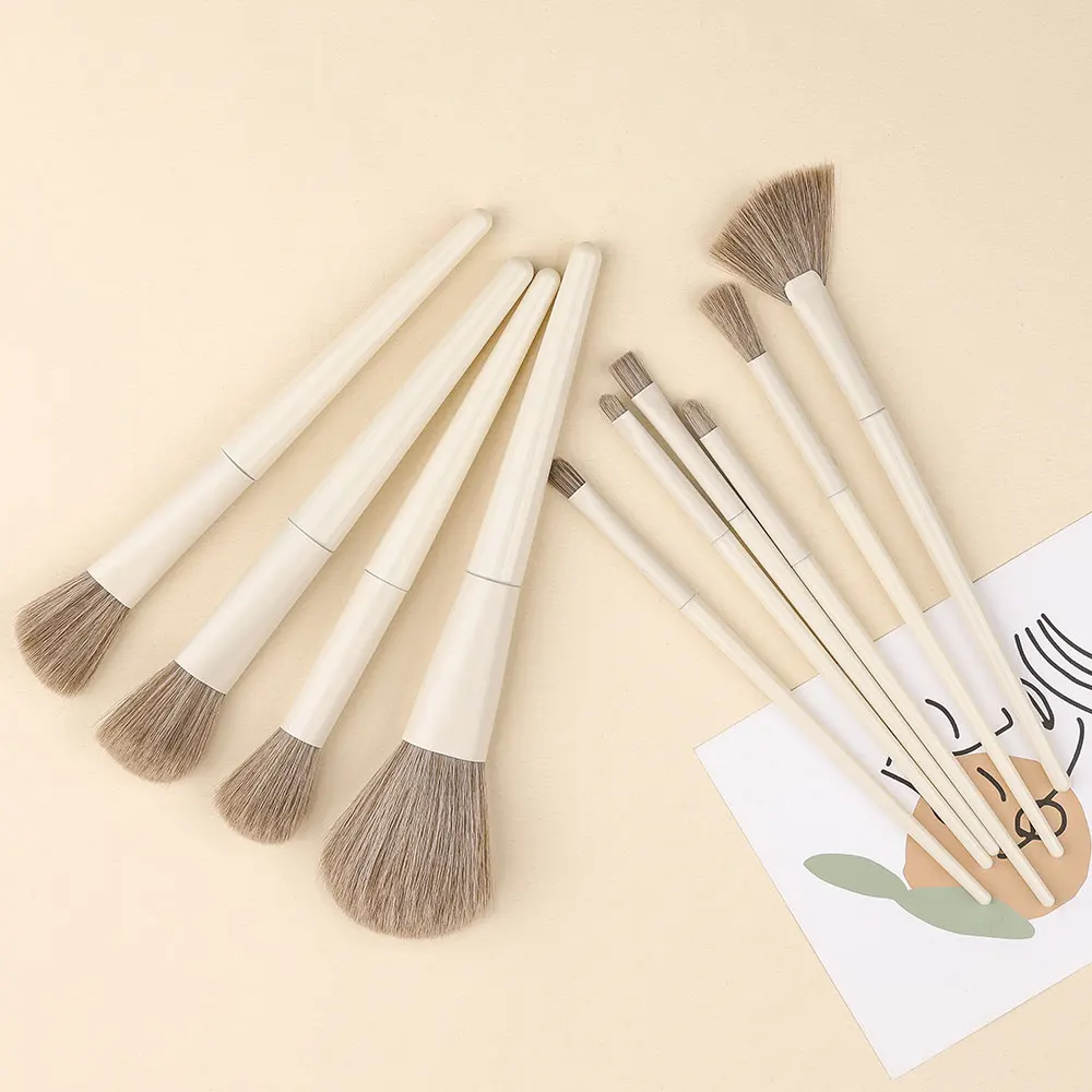 المهنية 10 قطعة فرشاة للمكياج مجموعة الوجه كحل لكريم الأساس أحمر الخدود المخفي ظلال العيون طقم مستحضرات التجميل الجمال أداة مسحوق نفخة