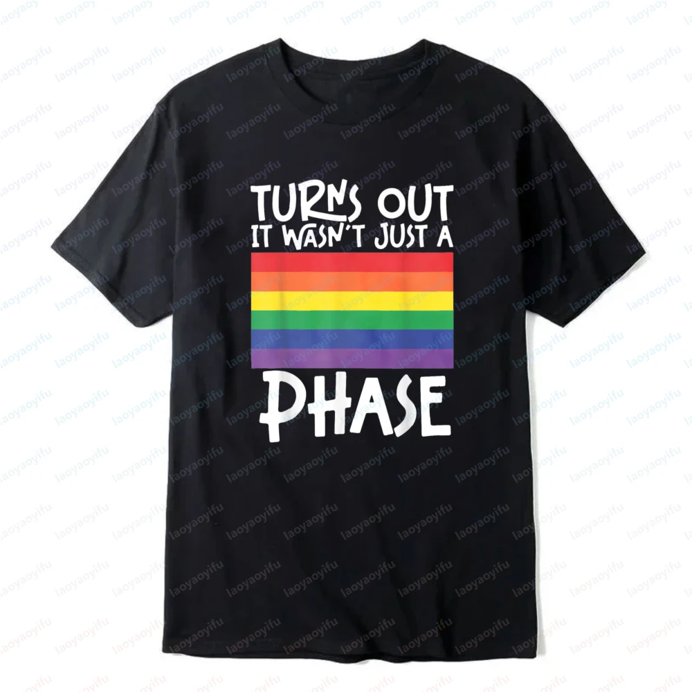 No Phase: Rainbow Pride Gay Party Lesbian Queer CSD LGBTQ+ T-Shirt Rainbow Gay Pride Graphic Short Sleeve T Shirt Cotton Tee Top