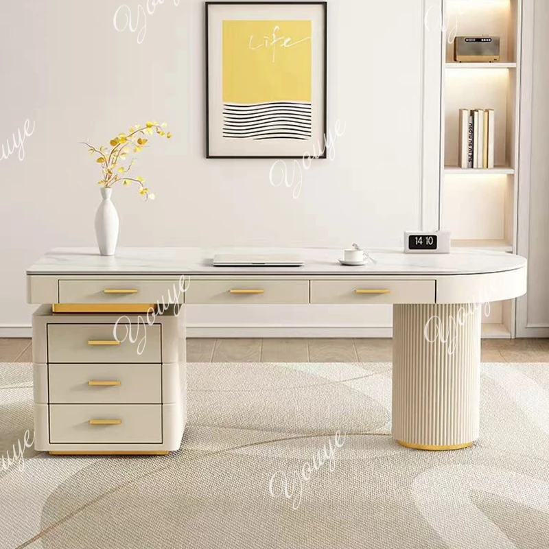 Cream Wind Slate Desk Household Simple Desktop Computer Desk Light Luxury Boss Office Consultation Desk