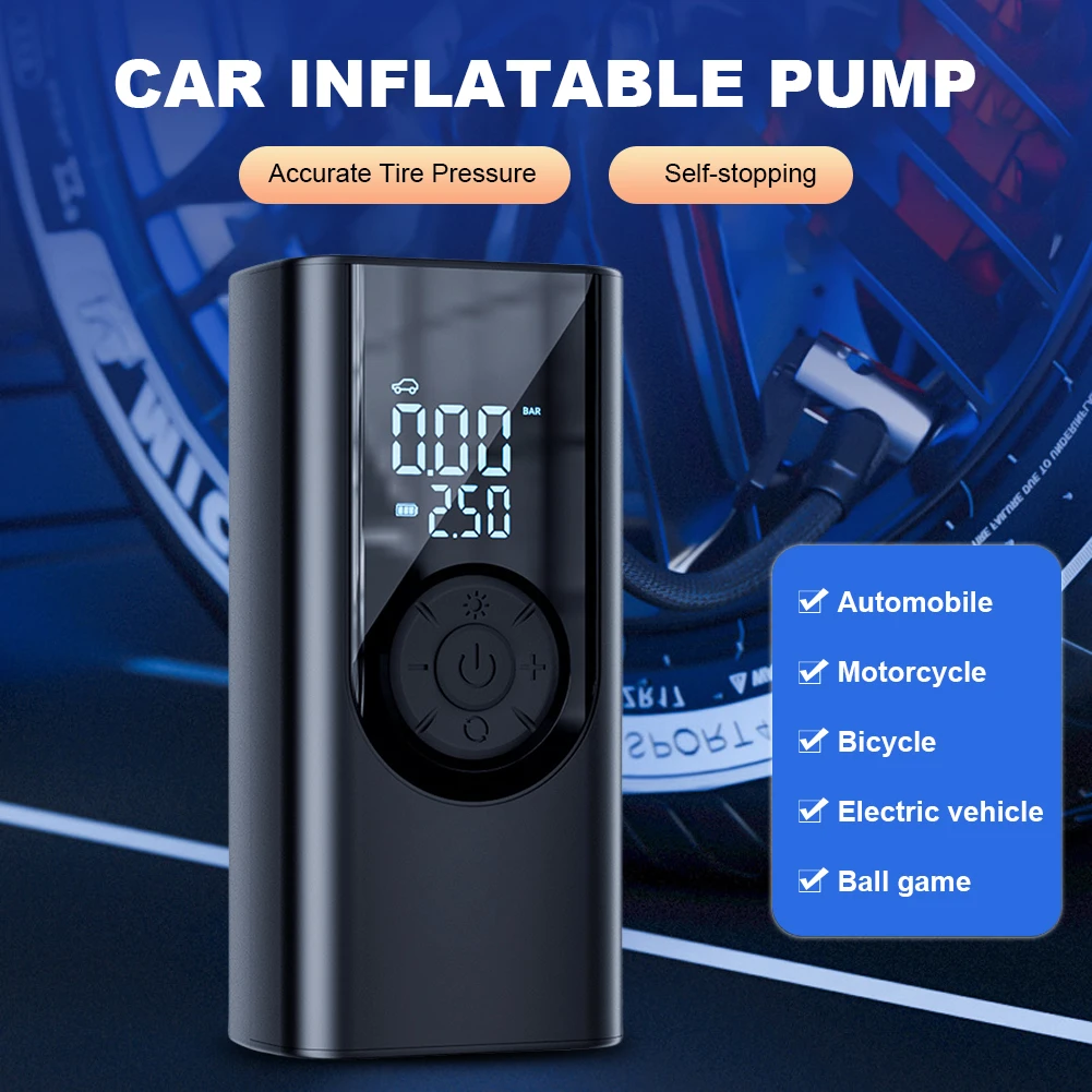 

150PSI портативный автомобильный насос со светодиодной подсветкой воздушный насос высокого давления ЖК-цифровой дисплей аксессуары для накачивания мотоциклов