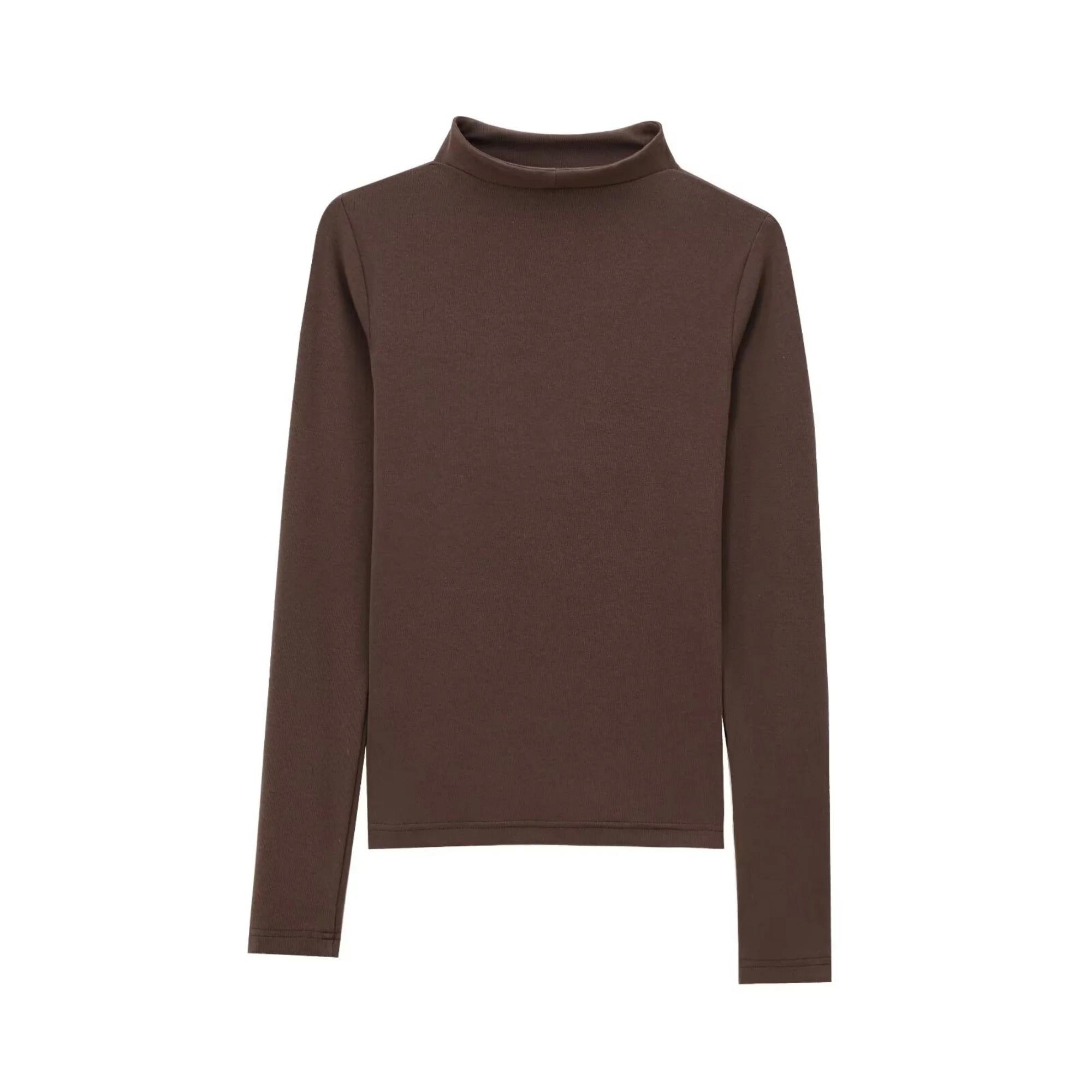 Women Autumn Winter Solid Long Sleeve Slim Turtleneck Pullovers Lady Simple Basic T-Shirt Casual Fashion Versatile Clothing