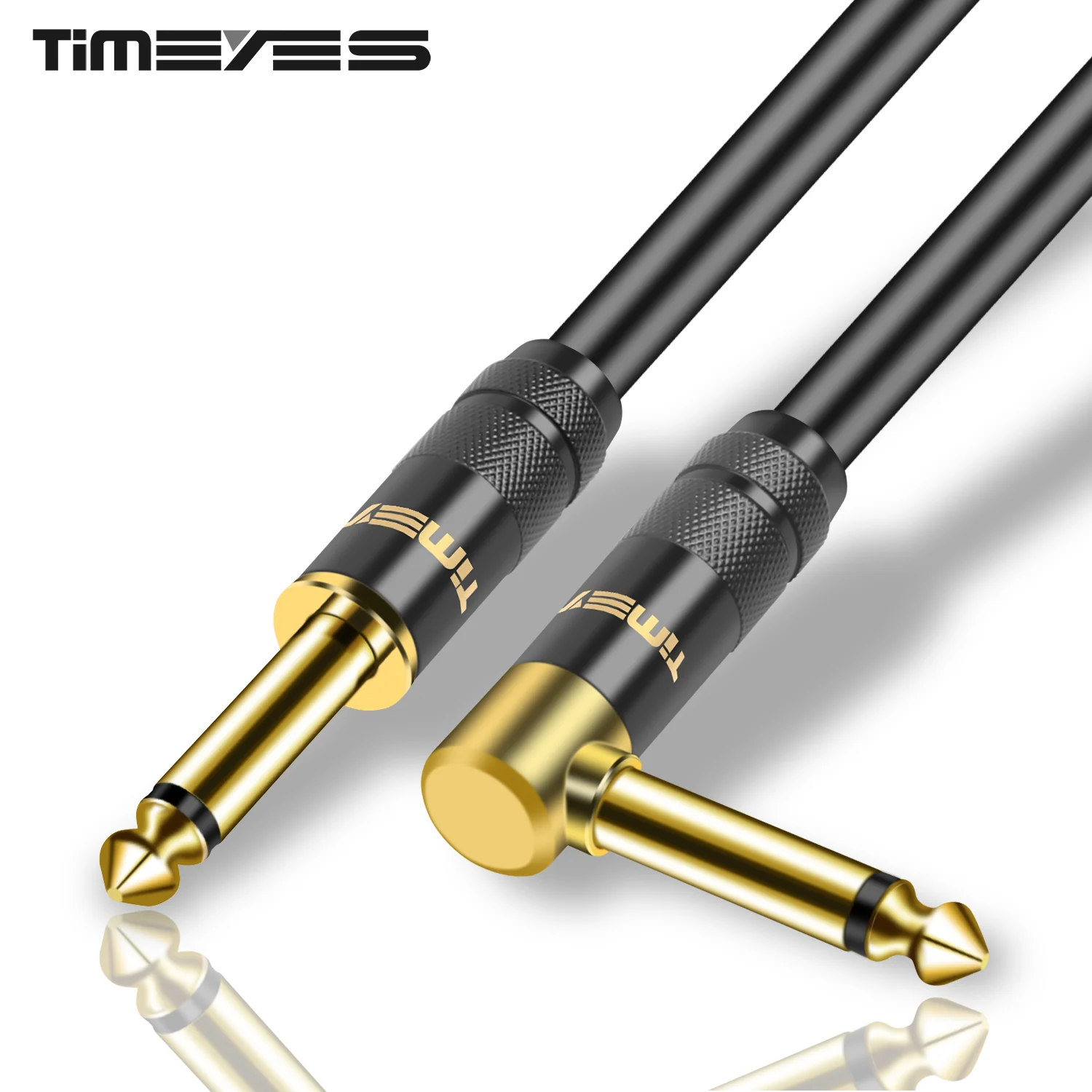 Instrument Guitar Cable 6.35mm TS Mono Jack Cable 1/4 Inch Straight To Right Angle Electric Bass Guitar AMP Cord for Keyboard