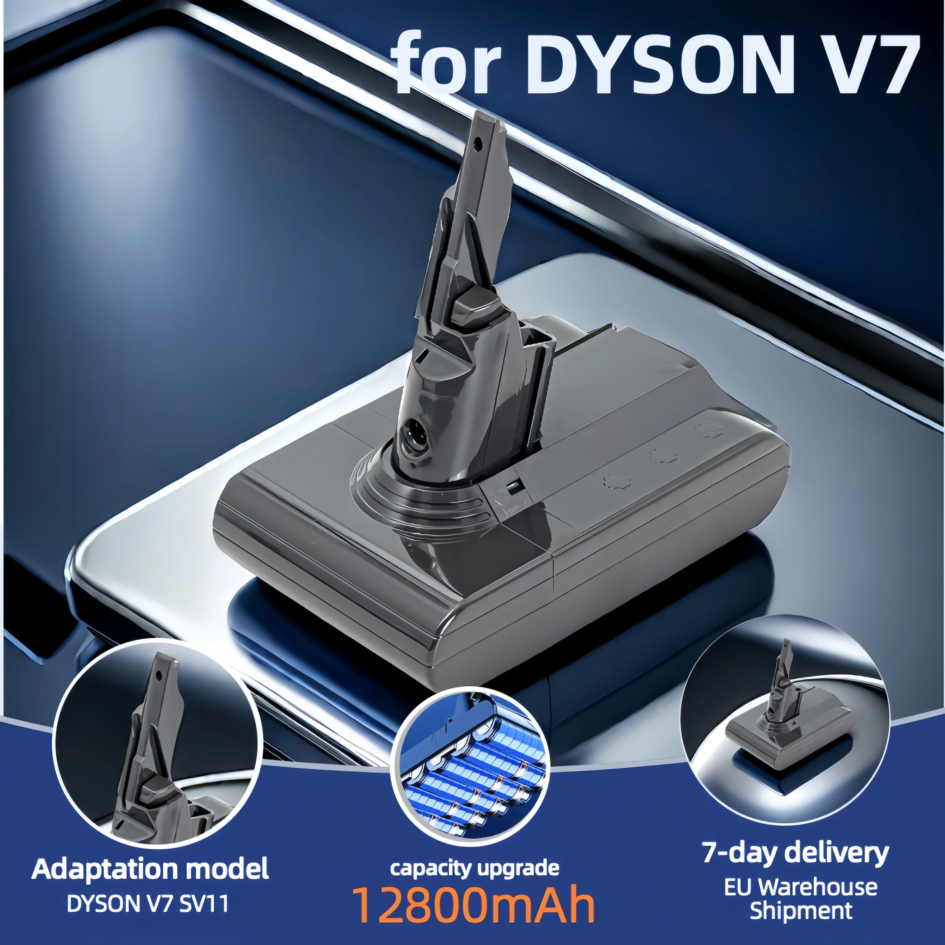 Batterie Li-ion authentique 21,6 V 28 Ah pour aspirateur Dyson V7 Tier Pro - 100 % originale, remplacement de batterie Dyson V7 haute capacité