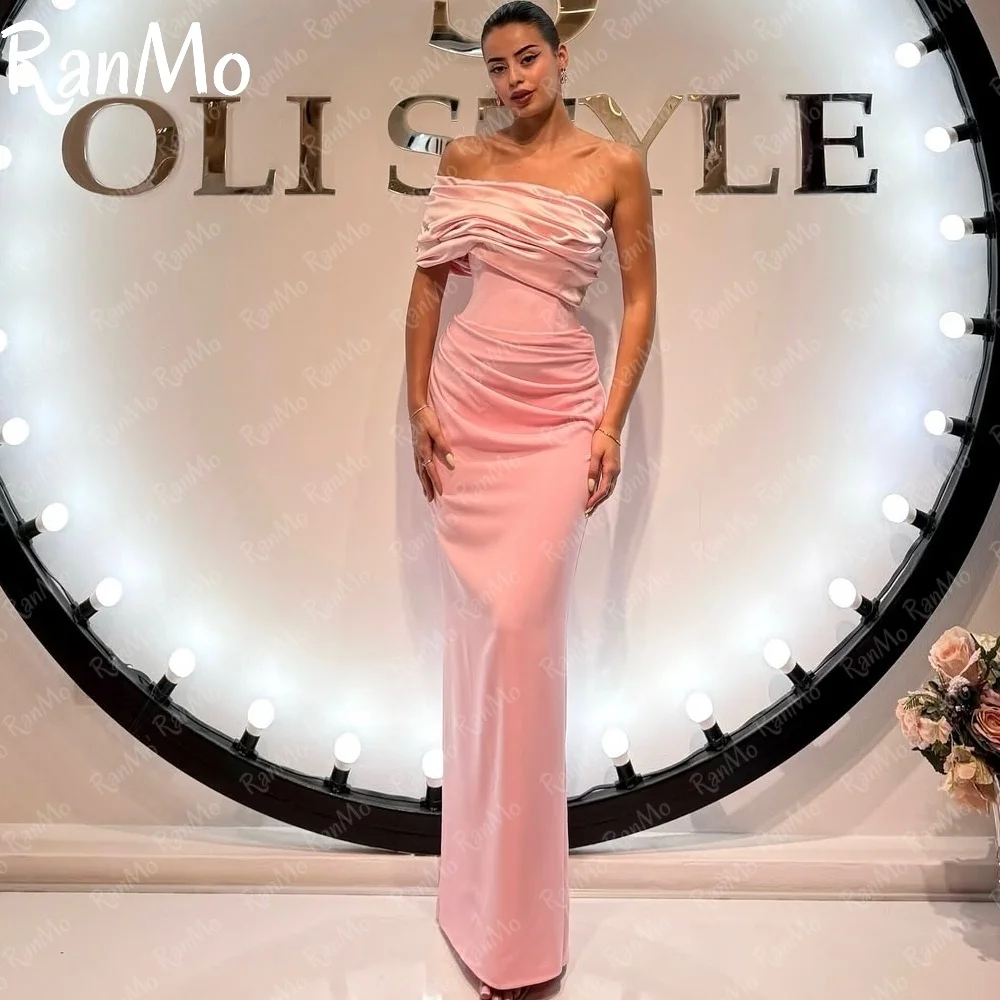 

Ranmo Formal Mermaid Pink Prom Evening Dresses Pleat Floor Length Party Dress 2025 Night Cocktail Prom Gowns Customized 2025