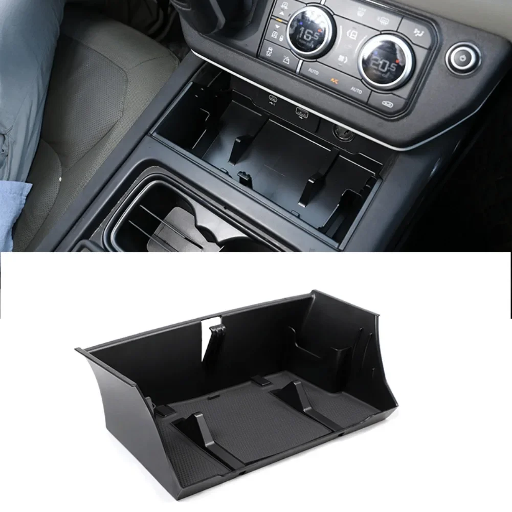 

Black ABS Car Styling ABS Black Car Central Storage Box for Land Rover Defender 90 110 2020-2024 Phone Box Car Accessories