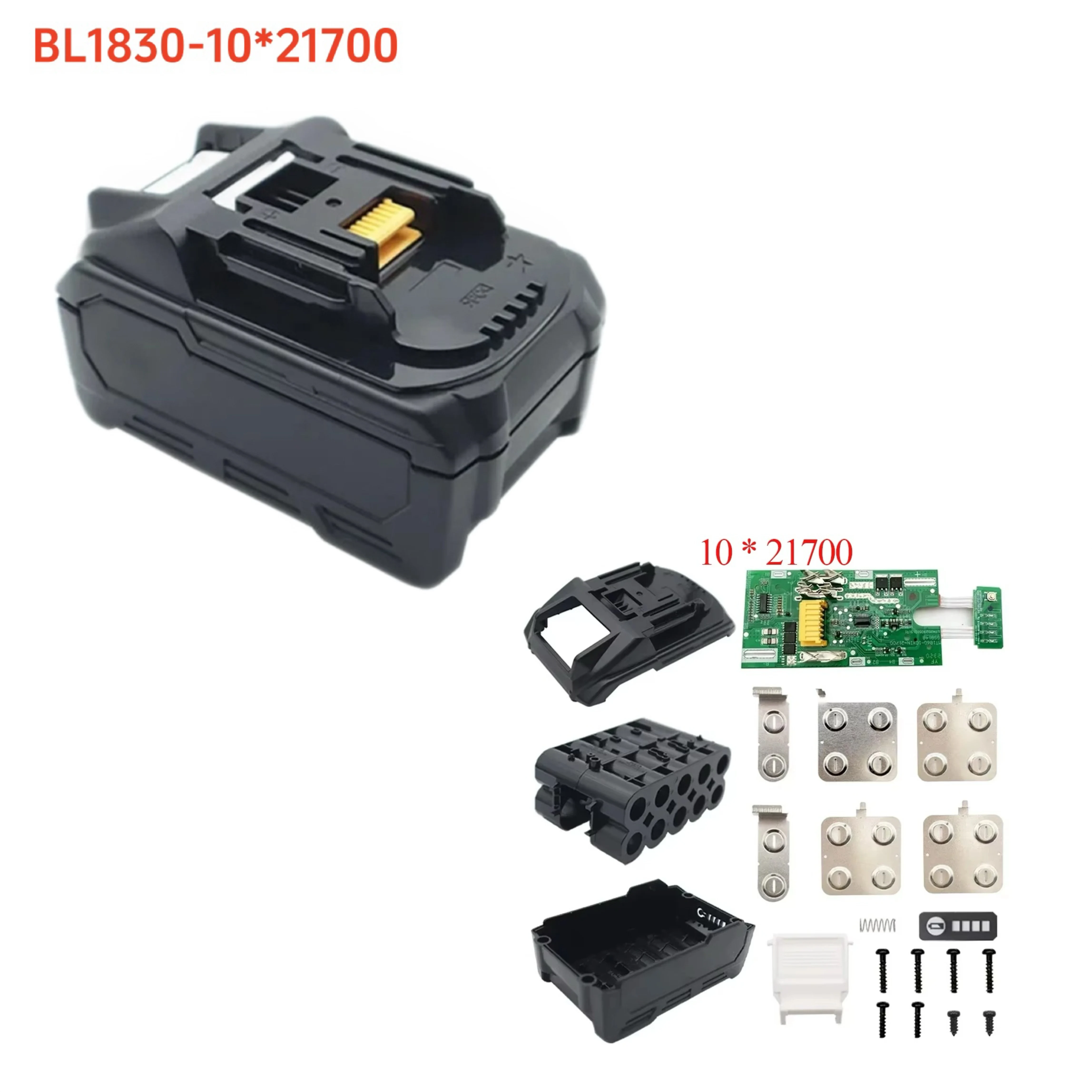 10 X 21700 Li-ion Battery Plastic Case PCB Charging Circuit Board Shell Box For MAKITA 40V Lithium BL4040 BL4025 BL4080 Housings