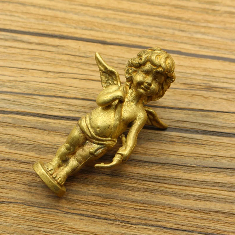 Brass Cupid The God of Love Decorative Figurines Living Room Decoration Accessoires Miniatures Home Decor Cupid Metal Figurine