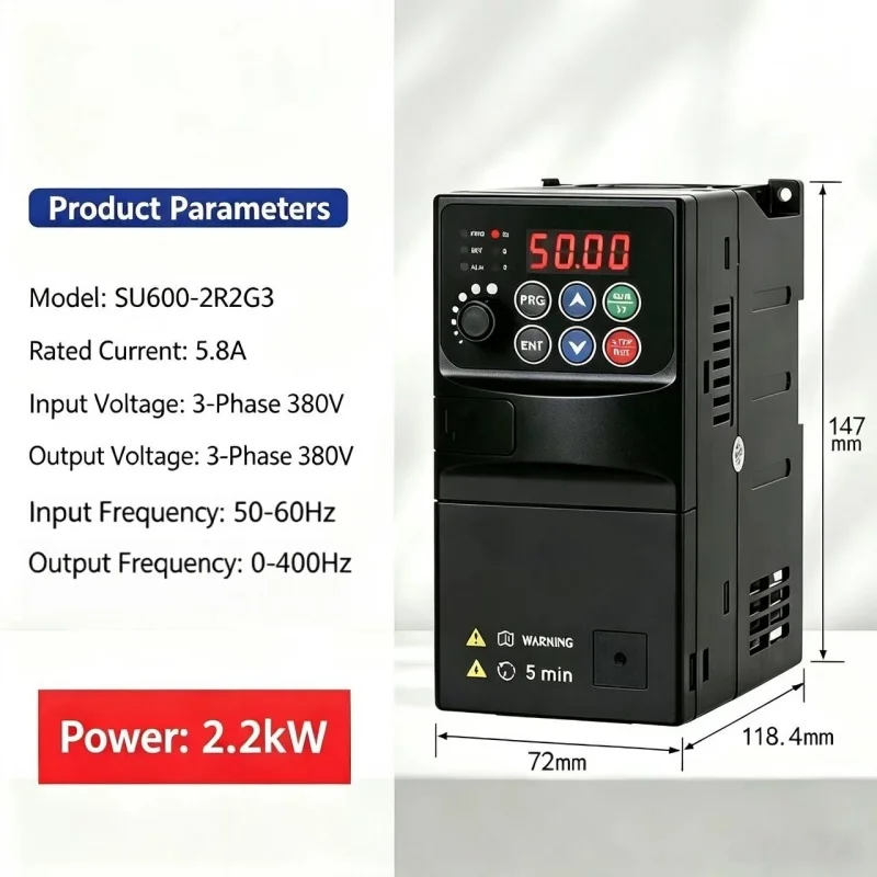 SUSWE VFD 2.2KW, 3.7KW, 5.5KW, 3-fasig 3800V naar 3-fasig 380V motorsnelheidsregelaar omvormer