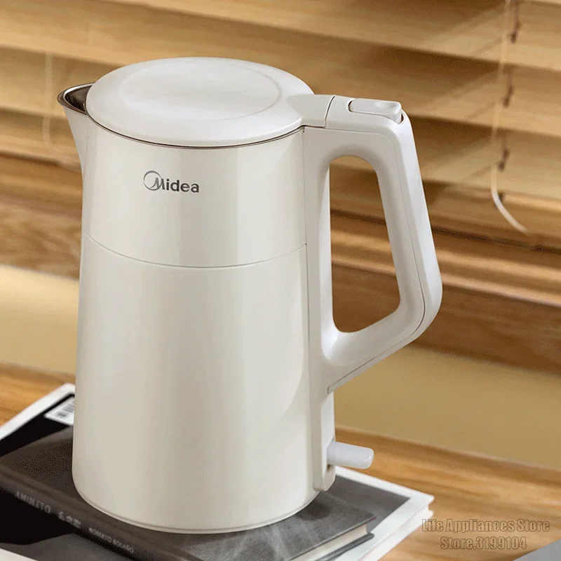 Электрический чайник Midea 1,7 л, бытовой, 1800 Вт, водонагреватель с быстрым нагревом, нержавеющая сталь 304, противомасштабный вкладыш, кухонная техника Электрический чайник Midea 1,7 л, бытовой, 1800 Вт, водонагреватель с быстрым нагревом, нержавеющая сталь 304, противомасштабный вкладыш, кухонная техника