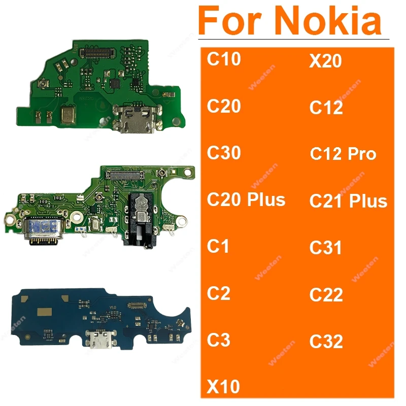 

Плата USB-порта для зарядки Nokia C30, C10, C20, C3, C2, C1, C32, C22, C12, X10, X20, гибкий шлейф, профессиональный компонент, идеальный разъем