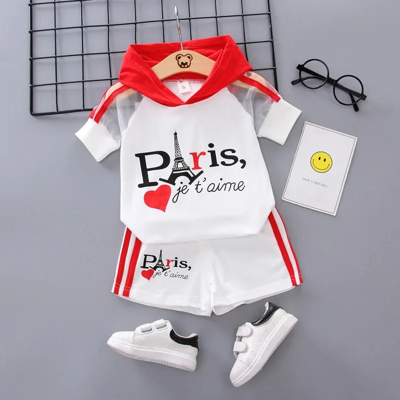 Summer Newborn Baby Girls Clothes Children Boys Fashion Cartoon Hoodies Shorts 2Pcs/Sets Toddler Cotton Costume Kids Tracksuits image 3