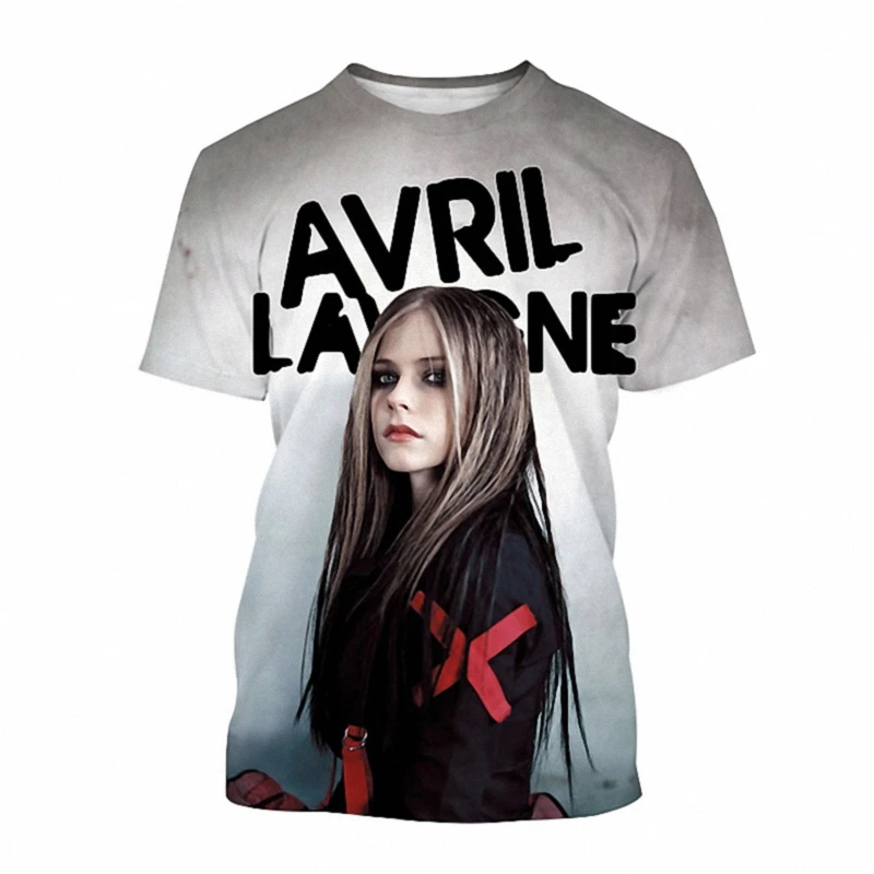 2024 Summer New Avril Lavigne Star 3D Printed T-Shirts Men's and Women's Fashion Short Sleeve Casual T-Shirt Harajuku Streetwear