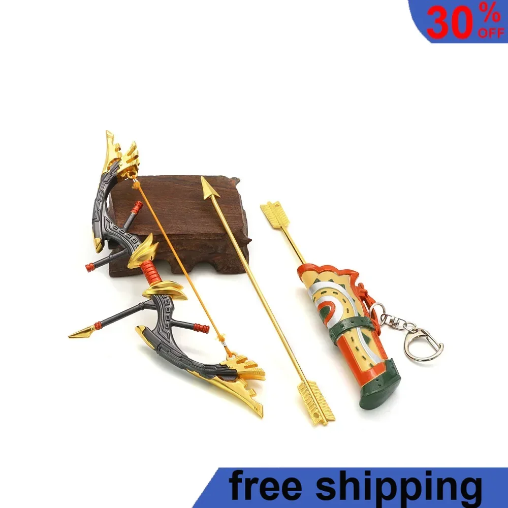 

17cm Great Eagle Bow Weapon Set Game Peripheral Metal Katana Sword Model Keychains Ornaments Collection Crafts model Toys Gift