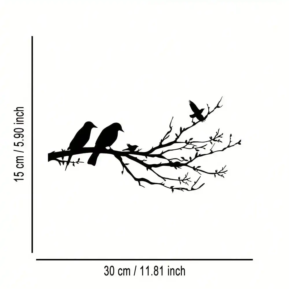 CIFBUY Iron Wall Art Rustproof Metal Birds Branch Sculpture Waterproof For Indoor Outdoor Home Decor