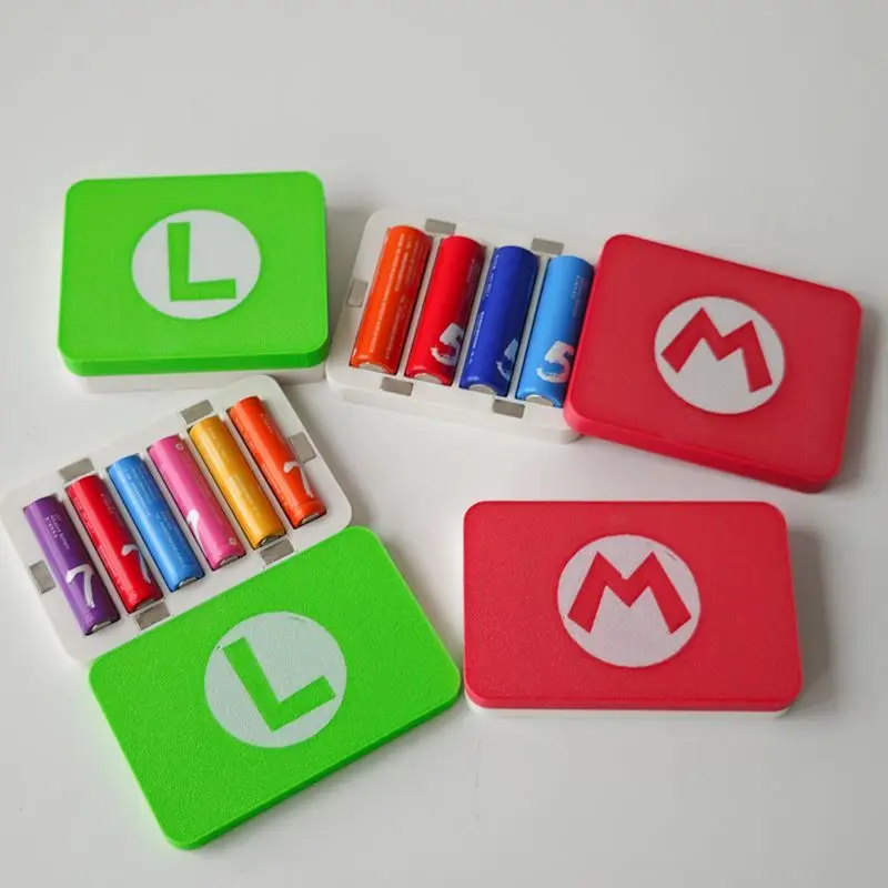 

4/6 Slotssuper Mario Bros Plastic Battery Storage Box Anime Portable Hard Container Holder Case for AAA/AA Battery Organizer