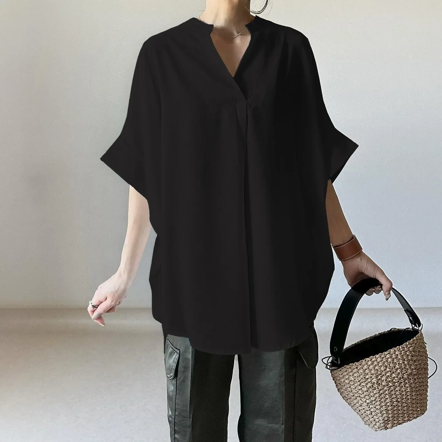 

Внимание! Новая японская свободная рубашка с рукавами-летучая мышь в стиле инс, весна-лето 2025