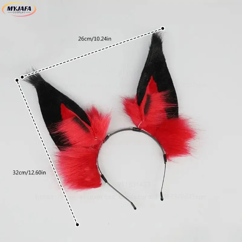 High Quality Alastor Cosplay Wig Red Black Heat Resistant Synthetic Hair Anime Cosplay Wigs + Wig Cap image 4