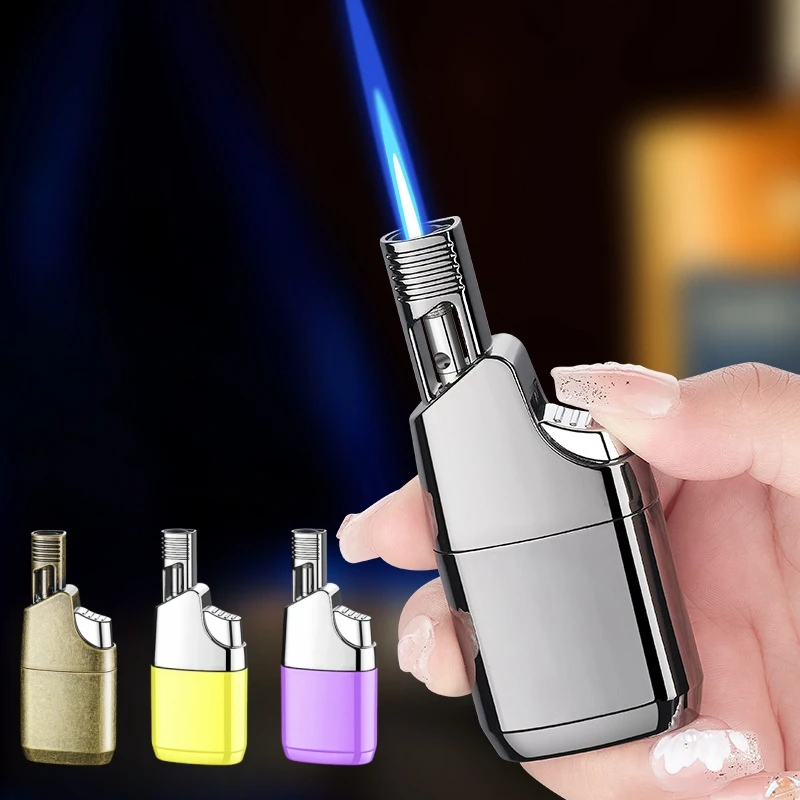 

Outdoor Kitchen Jet Torch Windproof Cigar Cigarette Lighter Visible Refillable Gas Lighters Smoking Accessories Gadgets for Men