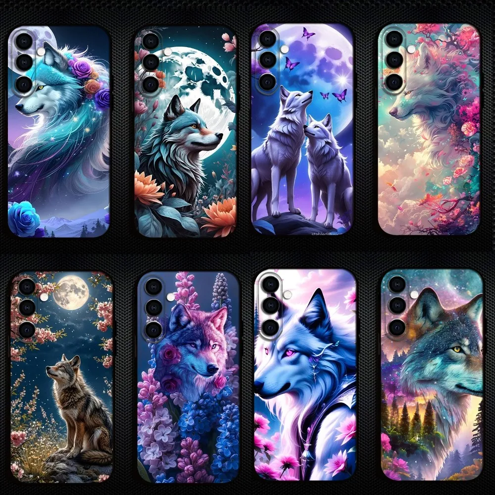 

Fantasy Colors Animal Art Wolf Phone Case For Samsung Galaxy A73/A72/A71/A70/A53/A52/A51/Others Soft Black Shell