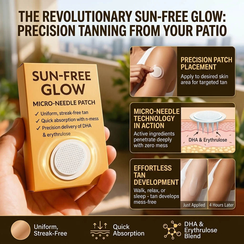 Advanced Sun Free Glow Micro Needle Tanning Patch 10pcs Streak Free Self Tanner Stickers For Body Skincare Daily Use