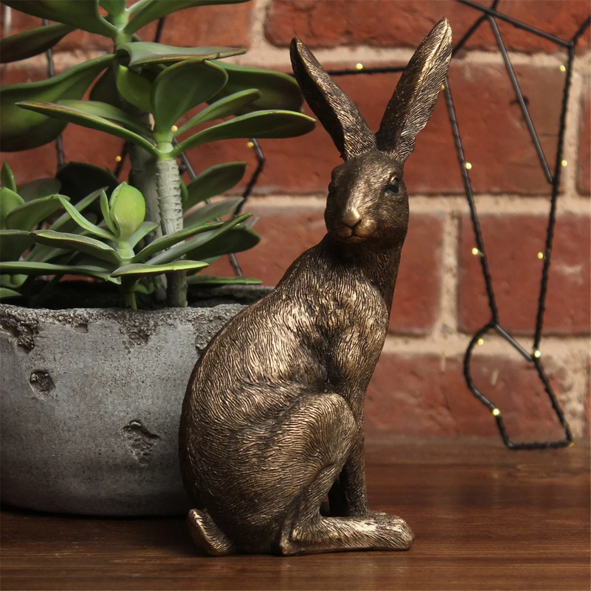 Gold Hare Ornament, Sitting Hare Rabbit Antique , Brass/Bronze Antique Style Collectable Decor Wildlife