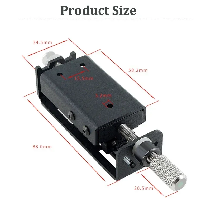 Módulo láser de ajuste de enfoque, placa deslizante, soporte ajustable de aluminio, marco de montaje para grabador láser, máquina de grabado CNC