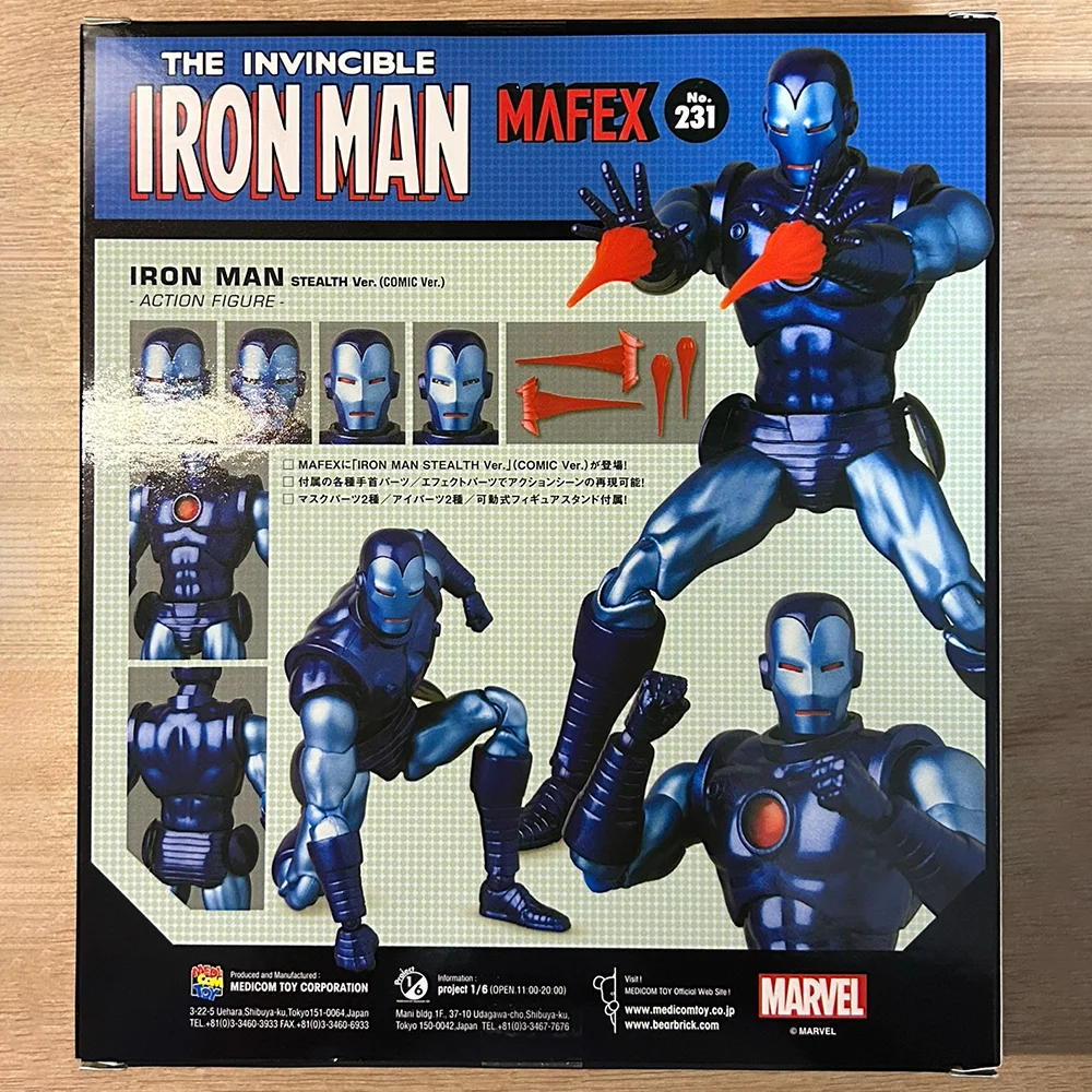 

16cm Mafex Iron Man(Stealth Ver.) Action Figure Marvel Figure The Invincible Iron Man Statue Movable Joints Collect Model Gift