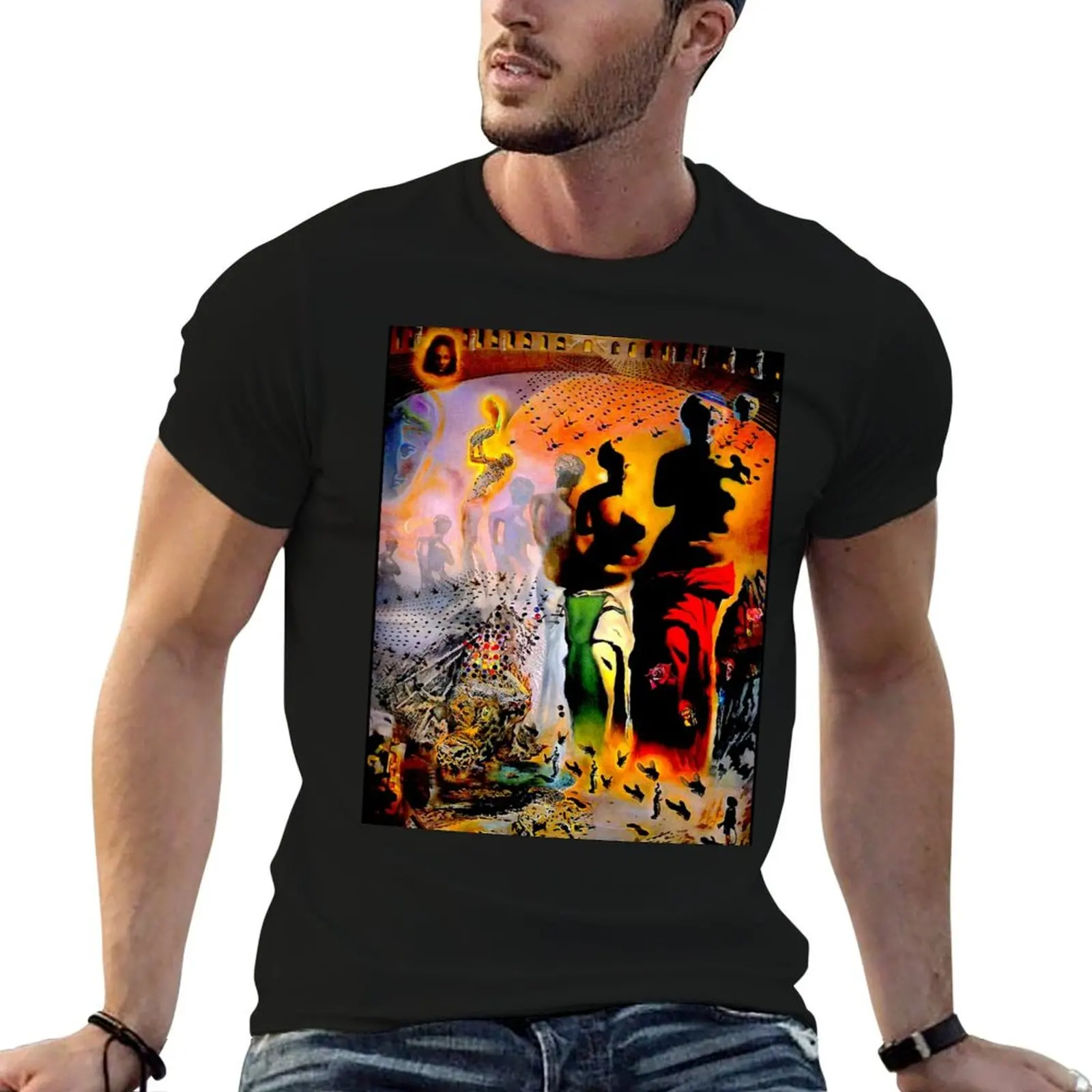 VENUS DE MILO : VintageAbstract Surreal Print T-Shirt Work Short Sleeve Cotton Top