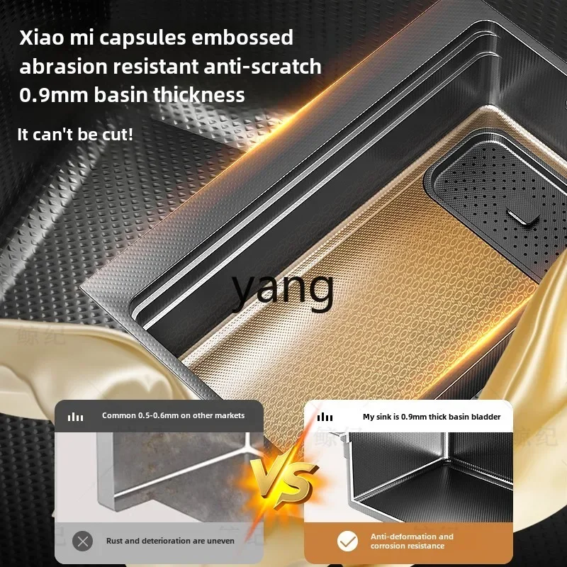 LHH حوض المطبخ الخضار كبير واحد بالوعة الفولاذ المقاوم للصدأ تحت سطح غسل الصحون المنزلية سميكة