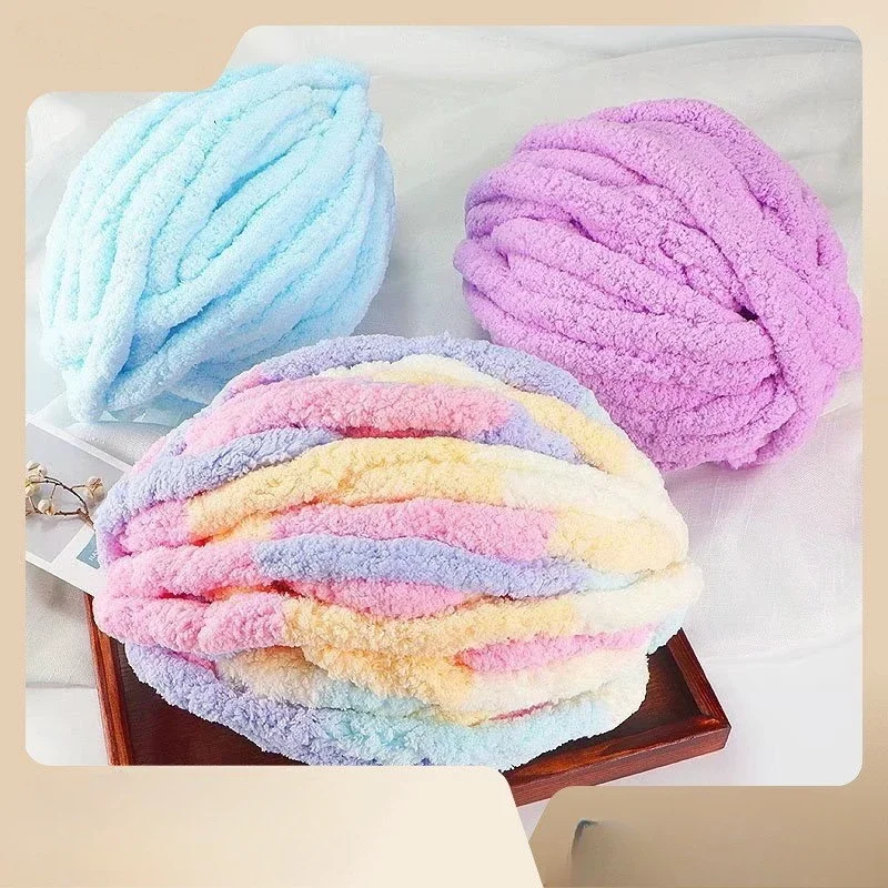 250g/ball Soft Thick Line Chunky Chenille Wool Yarn Velvet Yarn Hand Knitting Crochet for DIY Blanket Cushion Giant